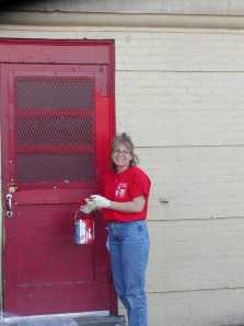 DAY 19 Pfizer Volunteer painting Door- JC 03